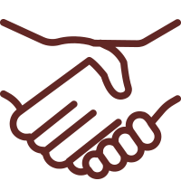 Handshake icon to represent earning your trust
